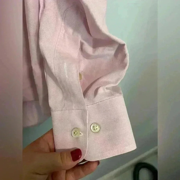 Burberry Mens Button Up Pink Long Sleeve Shirt Size Large - Picture 7 of 8